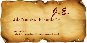 Jánoska Elemér névjegykártya