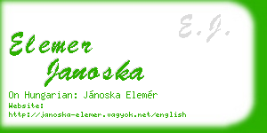 elemer janoska business card
